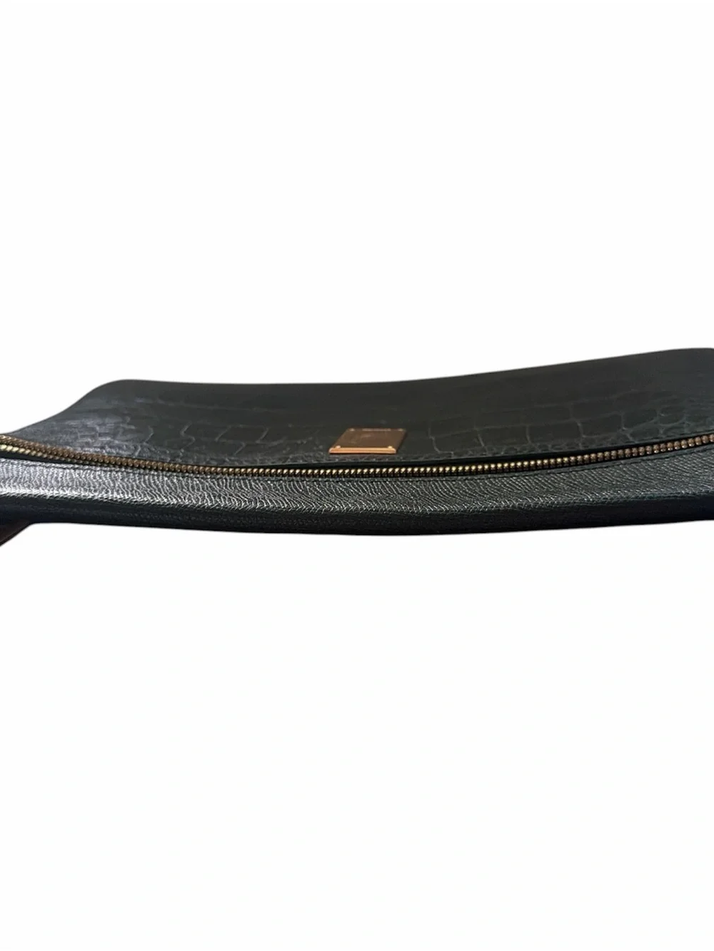 Couronne Leather Clutch with Gold Hardware